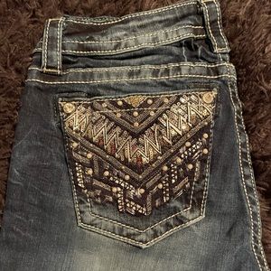 Miss Me Jeans Cross Studded Mid Rise Boot Cut